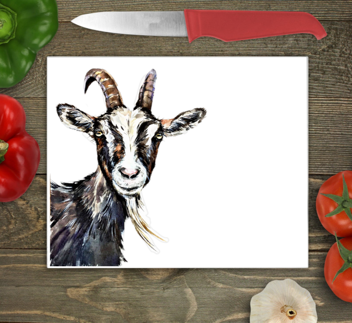 Goat Glass Chopping Board, Goat Glass Chopping Board - Click Image to Close